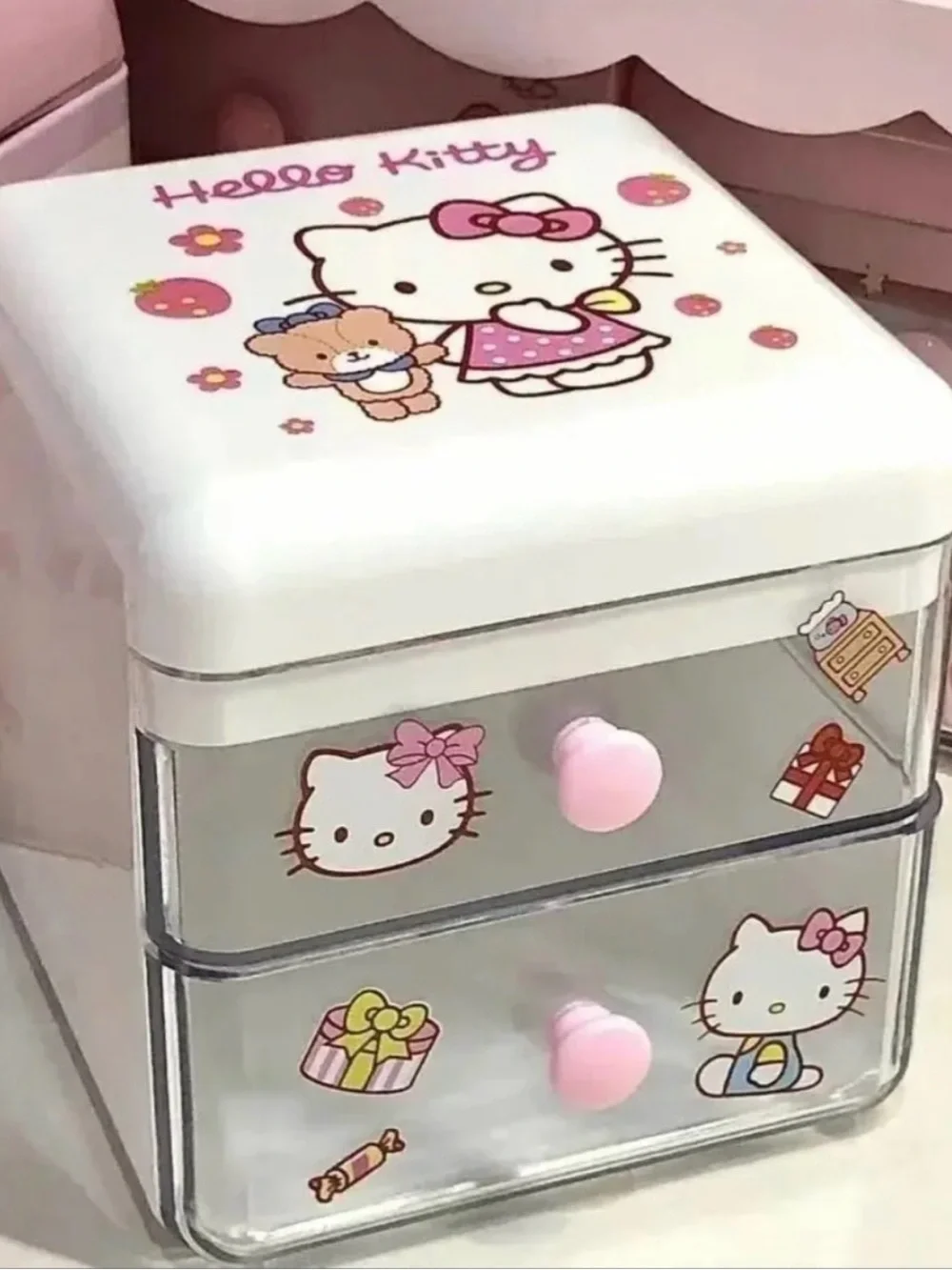 Hello Kitty Pink & White Mini Two-Drawer Organizer - Picture 2 of 2